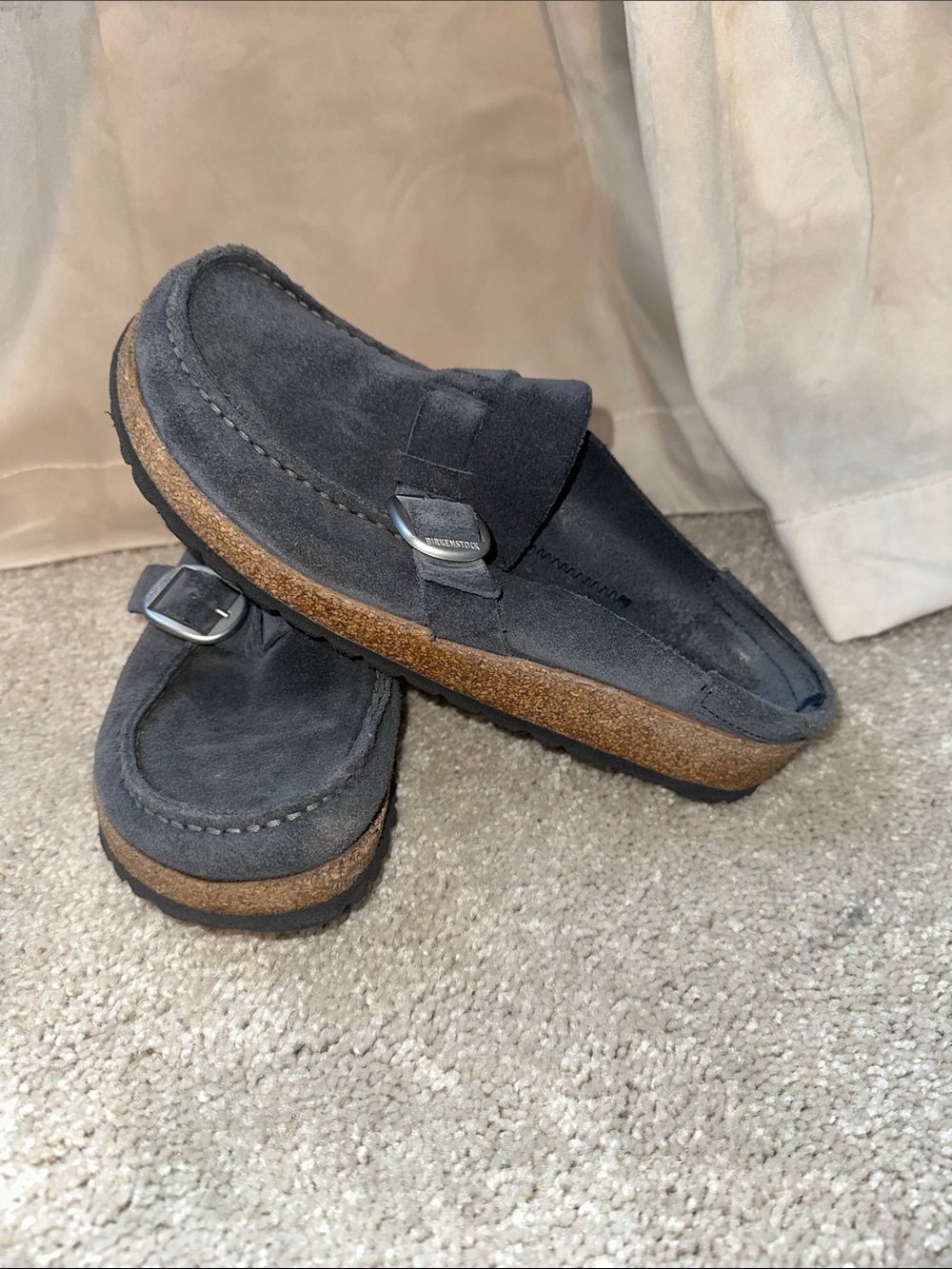 Birkenstock Buckley Suede Leather in Navy Clogs